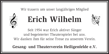 Traueranzeige von Erich Wilhelm von KRZ