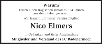 Traueranzeige von Nico Elmers von KRZ