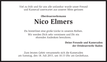 Traueranzeige von Nico Eimers von KRZ