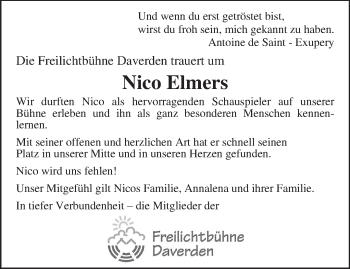 Traueranzeige von Nico Elmers von KRZ