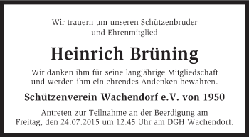 Traueranzeige von Heinrich Brüning von KRZ