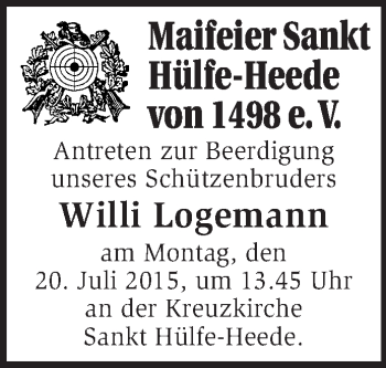 Traueranzeige von Willi Logemann von KRZ