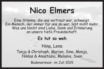 Traueranzeige von Nico Eimers von KRZ