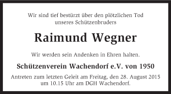 Traueranzeige von Raimund Wegner von KRZ