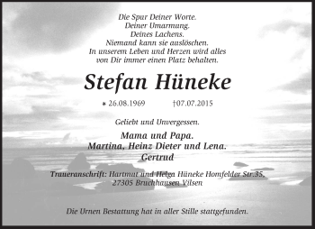 Traueranzeige von Stefan Hüneke von KRZ