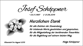 Traueranzeige von Josef Schöppner von KRZ