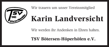 Traueranzeige von Karin Landversicht von KRZ