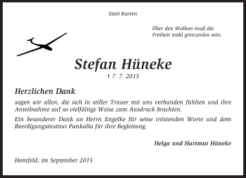 Traueranzeige von Stefan Hüneke von KRZ