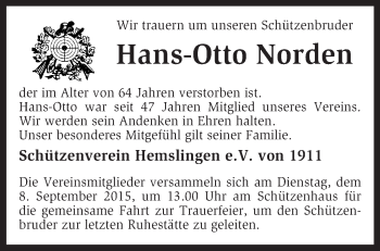 Traueranzeige von Hans-Otto Norden von KRZ