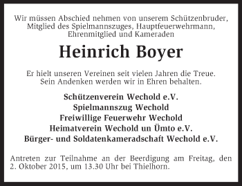 Traueranzeige von Heinrich Boyer von KRZ