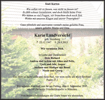 Traueranzeige von Karin Landversicht von KRZ