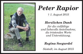 Traueranzeige von Peter Rapior von KRZ