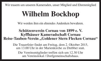 Traueranzeige von Wilhelm Bockhop von KRZ