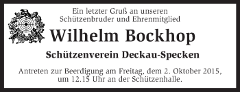 Traueranzeige von Wilhelm Bockhop von KRZ