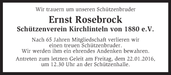 Traueranzeige von Ernst Rosebrock von KRZ