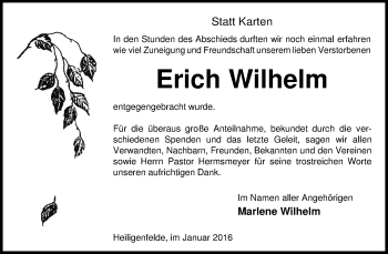 Traueranzeige von Erich Wilhelm von KRZ