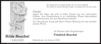 Traueranzeige von Hilde Heuchel von KRZ