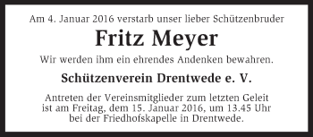 Traueranzeige von Fritz Meyer von KRZ