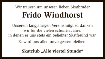 Traueranzeige von Frido Windhorst von SYK