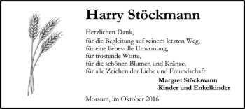 Traueranzeige von Harry Stöckmann von SYK