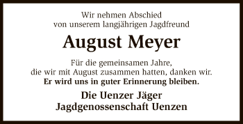 Traueranzeige von August Meyer von SYK