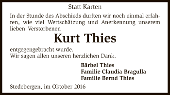 Traueranzeige von Kurt Thies von SYK