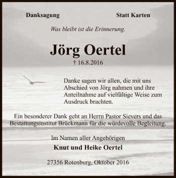 Traueranzeige von Jörg Oertel von SYK