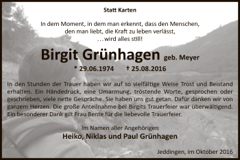 Traueranzeige von Birgit Grünhagen von SYK