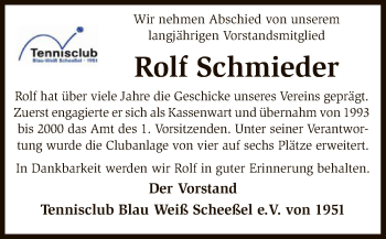 Traueranzeige von Rolf Schmieder von SYK