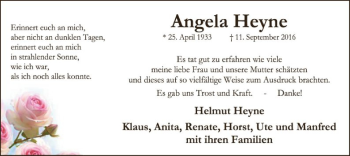 Traueranzeige von Angela Heyne von SYK