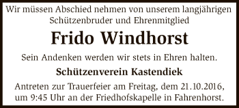 Traueranzeige von Frido Windhorst von SYK