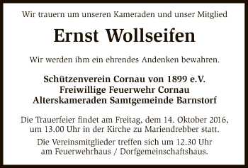 Traueranzeige von Ernst Wollseifen von SYK