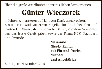 Traueranzeige von Günter Wieczorek von SYK