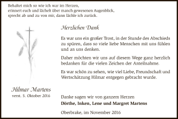 Traueranzeige von Hilmar Martens von SYK