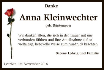 Traueranzeige von Anna Kleinwechter von SYK