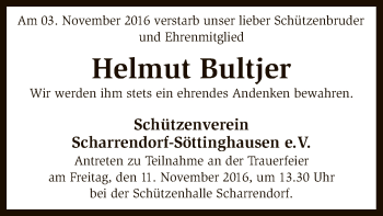 Traueranzeige von Helmut Bultjer von SYK