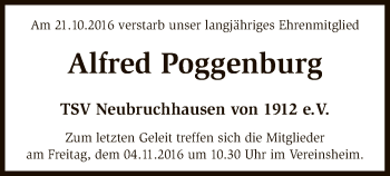 Traueranzeige von Alfred Poggenburg von SYK