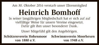 Traueranzeige von Heinrich Bomhoff von SYK