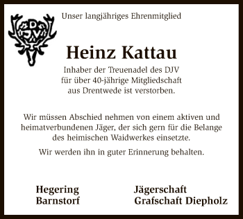 Traueranzeige von Heinz Kattau von SYK