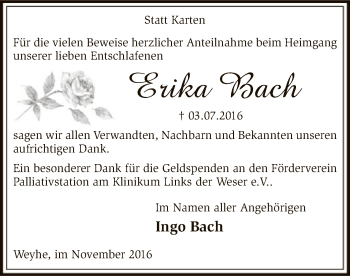 Traueranzeige von Erika Bach von SYK