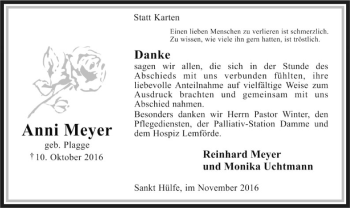 Traueranzeige von Anni Meyer von SYK