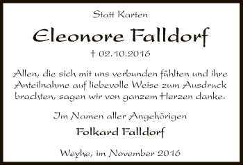 Traueranzeige von Eleonore Falldorf von SYK