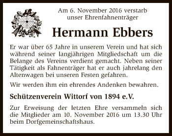 Traueranzeige von Hermann Ebbers von SYK