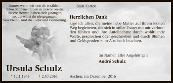 Traueranzeige von Ursula Schulz von SYK