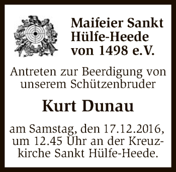 Traueranzeige von Kurt Dunau von SYK