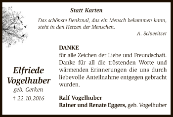Traueranzeige von Elfriede Vogelhuber von SYK