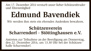 Traueranzeige von Edmund Bavendiek von SYK