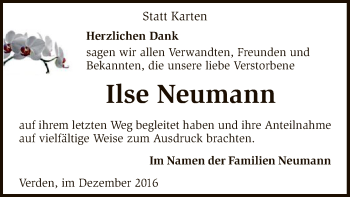 Traueranzeige von Ilse Neumann von SYK