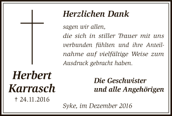 Traueranzeige von Herbert Karrasch von SYK
