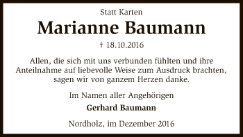 Traueranzeige von Marianne Baumann von SYK